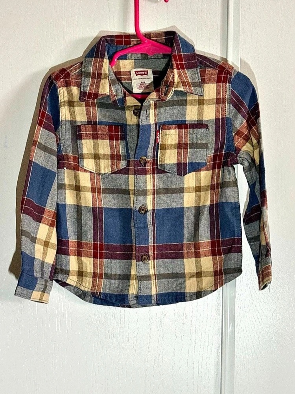 Levi's Toddler Boys Plaid Long-Sleeve Button-Down Shirt Button-Down Shirt 24M
